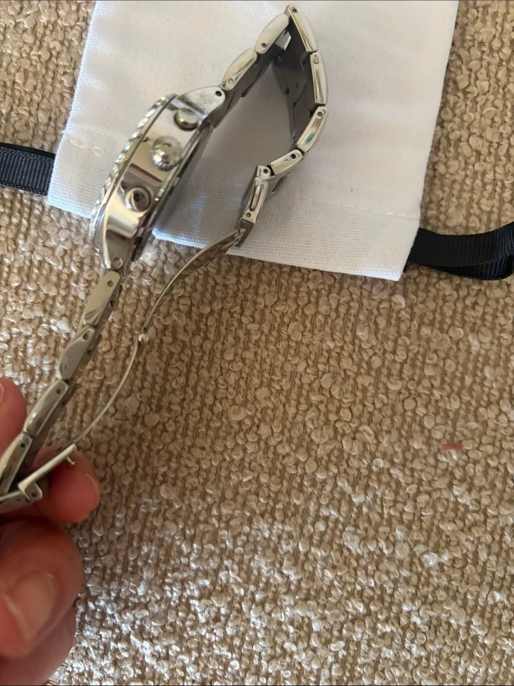 DKNY Silver Crystal-Trim Quartz Bracelet Watch